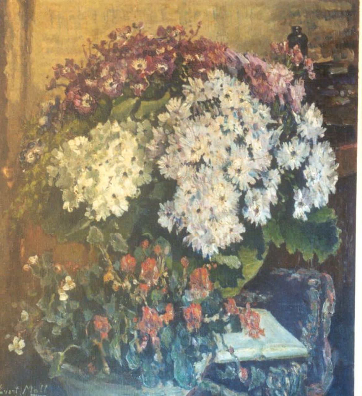 Moll E.  | Evert Moll, A flower still life, oil on canvas 90.0 x 49.5 cm