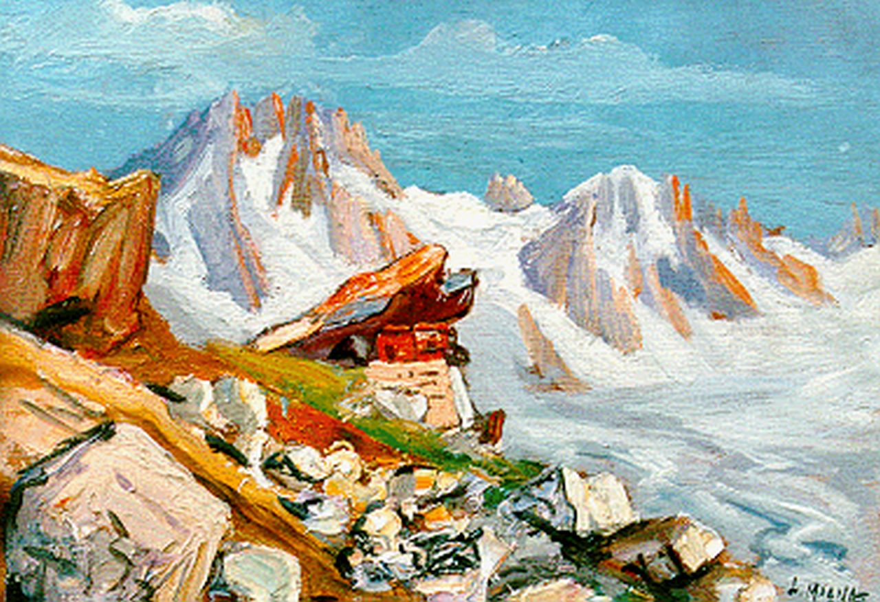 Magnat L.H.  | Louis Henri Magnat, Mountain refuge (couverde), oil on panel 16.2 x 22.2 cm, signed l.r.