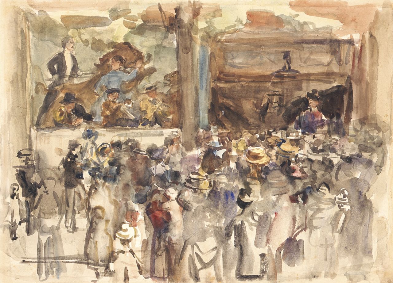 Israels I.L.  | 'Isaac' Lazarus Israels, At the fair, watercolour on paper 44.5 x 61.0 cm, signed l.r. with studiostamp