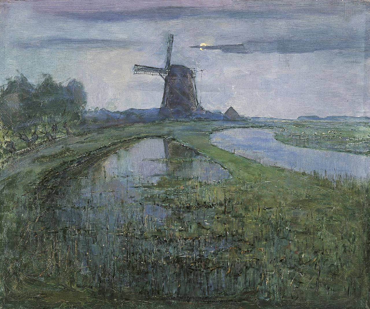 Mondriaan P.C.  | Pieter Cornelis 'Piet' Mondriaan, The river Gein with the Oostzijdse Molen, oil on canvas 63.0 x 75.4 cm, signed l.l. and painted circa 1902-1903