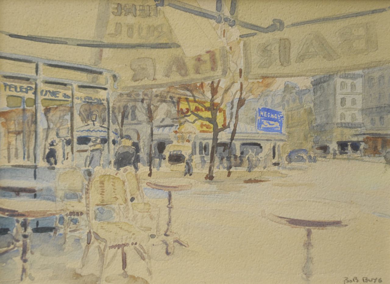 Buijs B.  | Barthold 'Bob' Buijs, Parisien café terrace, watercolour on paper 18.3 x 24.0 cm, signed l.r.