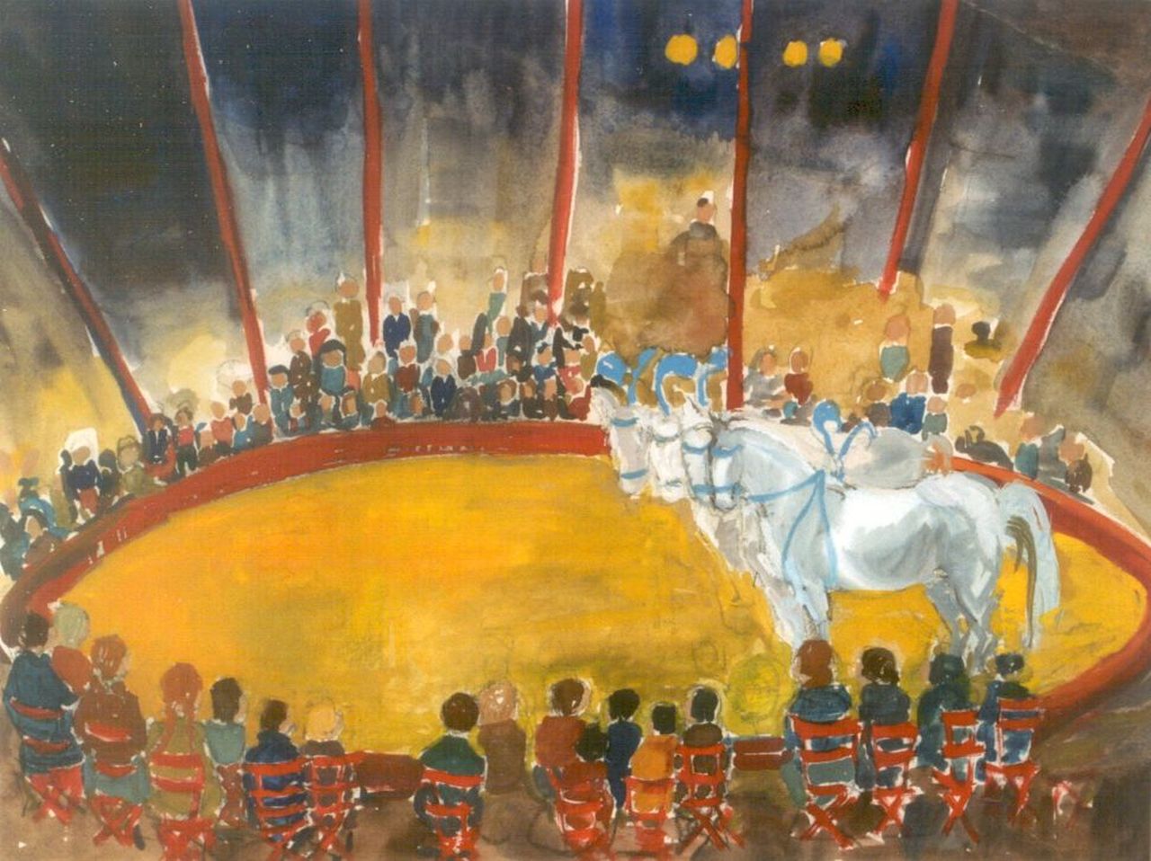 Eilers A.  | Annemarie Eilers, Circus act, watercolour on paper 51.0 x 67.5 cm, signed l.r.