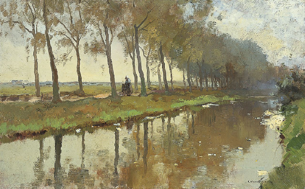 Vreedenburgh C.  | Cornelis Vreedenburgh, A canal, oil on canvas 38.4 x 61.3 cm, signed l.r. and dated '07