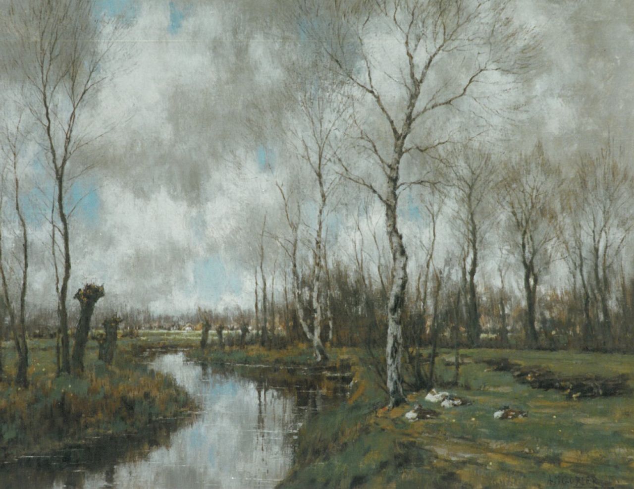 Gorter A.M.  | 'Arnold' Marc Gorter, Autumn landscape, the Vordense beek, oil on canvas 62.0 x 79.0 cm, signed l.r. and dated 1925