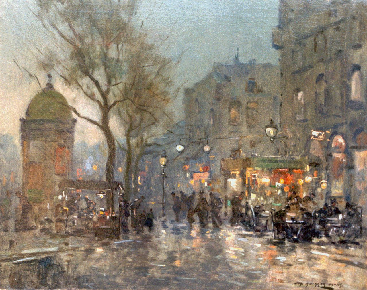 Knikker jr. J.S.  | 'Jan' Simon  Knikker jr., Outdoor café, Paris, oil on canvas 40.2 x 50.0 cm, signed l.r.