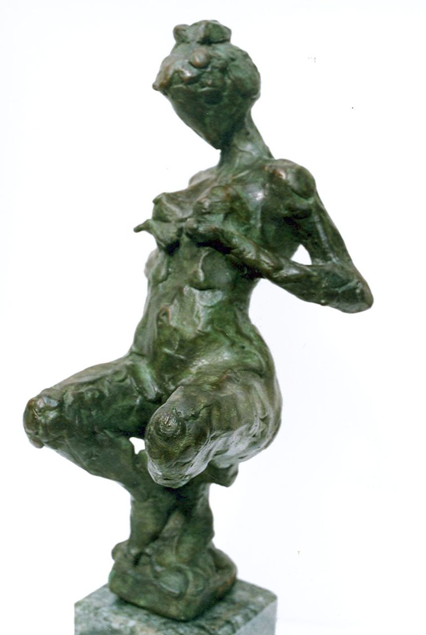 Dyck F. van | Freddy van Dyck, The challenge, bronze 33.0 x 15.0 cm, signed on the bronze base