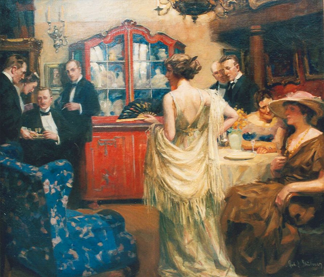 Stübner R.E.  | Robert Emil Stübner, Cocktail Party, oil on canvas 120.0 x 140.0 cm, signed l.r.