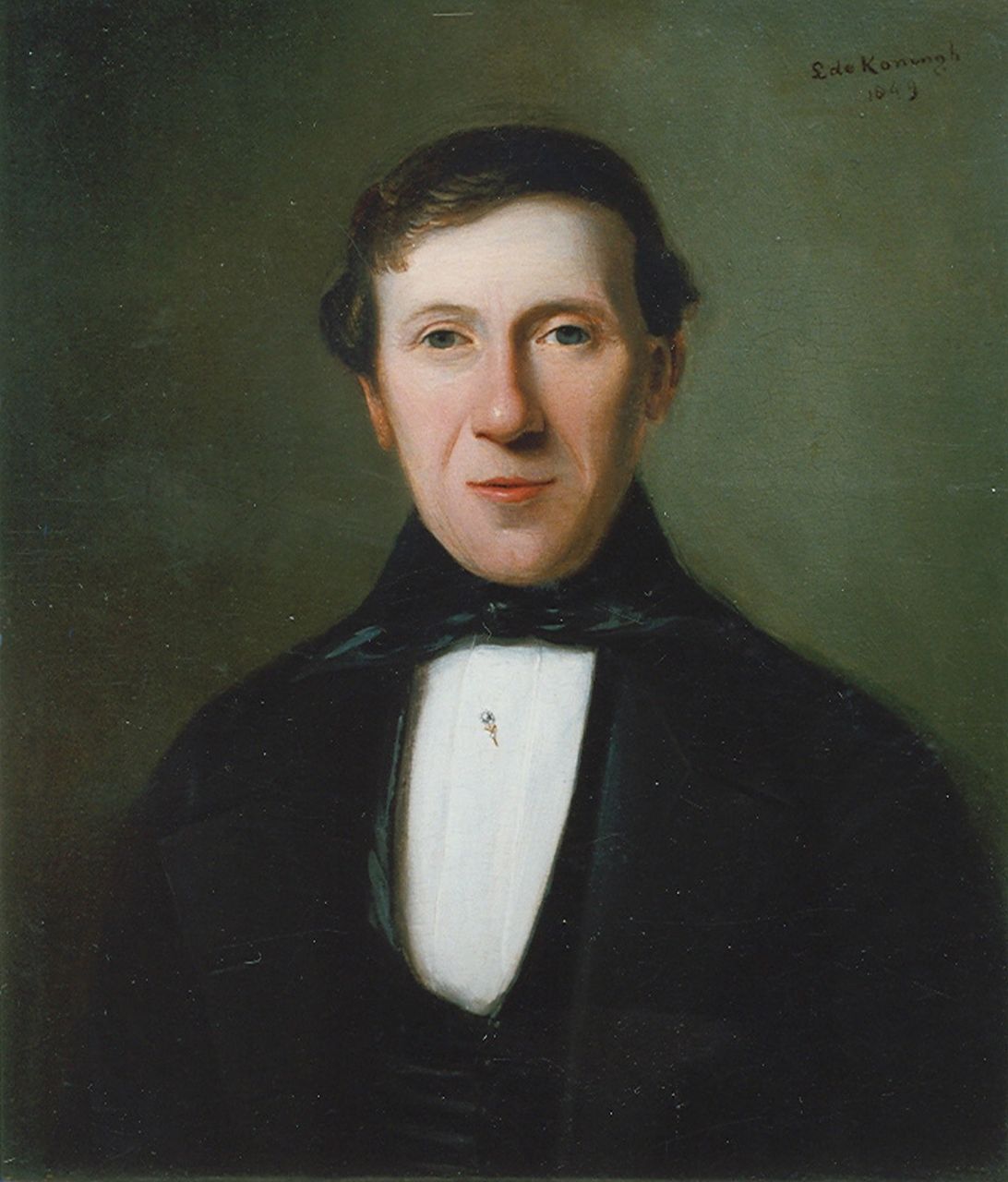 Koningh L. de | Leonard de Koningh, Portrait of mr. de Vries, oil on panel 27.5 x 24.5 cm, signed u.r. and dated 1849