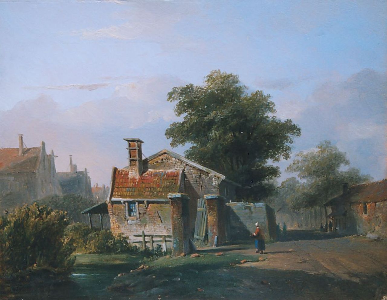 Eversen A.  | Adrianus Eversen, A view of a town, oil on panel 21.9 x 28.2 cm