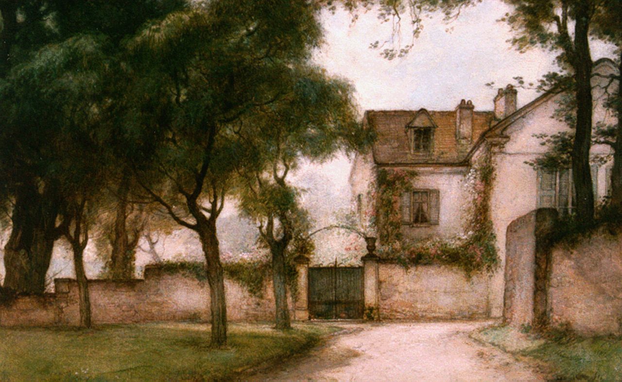 Bogaerts J.J.M.  | Johannes Jacobus Maria 'Jan' Bogaerts, A country estate, Croissy-sur-Seine, oil on canvas 40.6 x 60.4 cm, signed l.l. and dated 1927