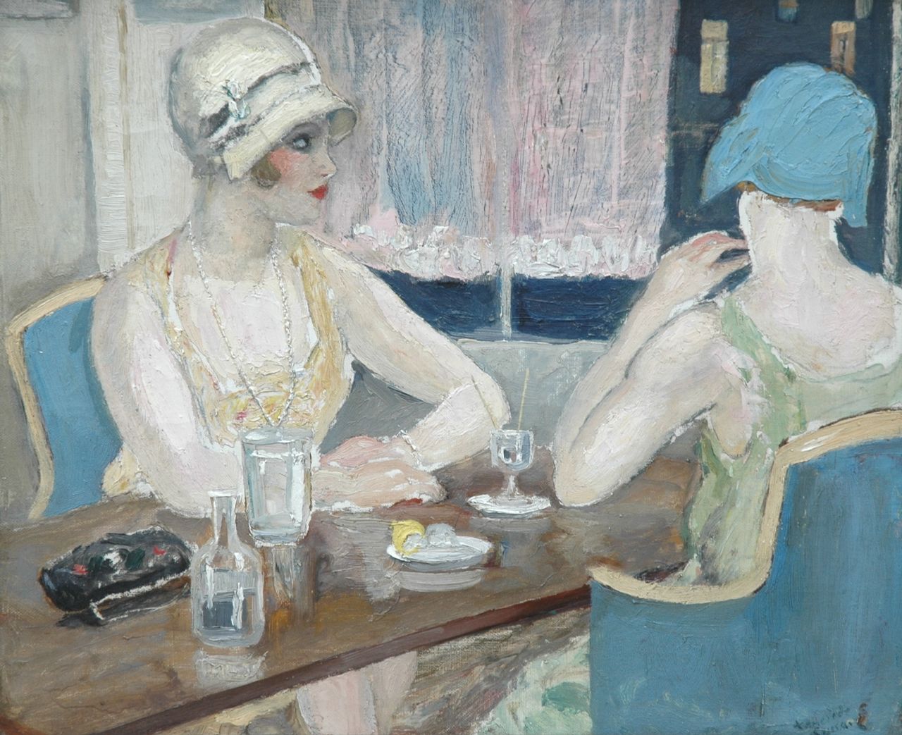 Synave T.  | Tancrède Synave, Cocktail hour, oil on canvas 38.3 x 46.2 cm, signed l.r.