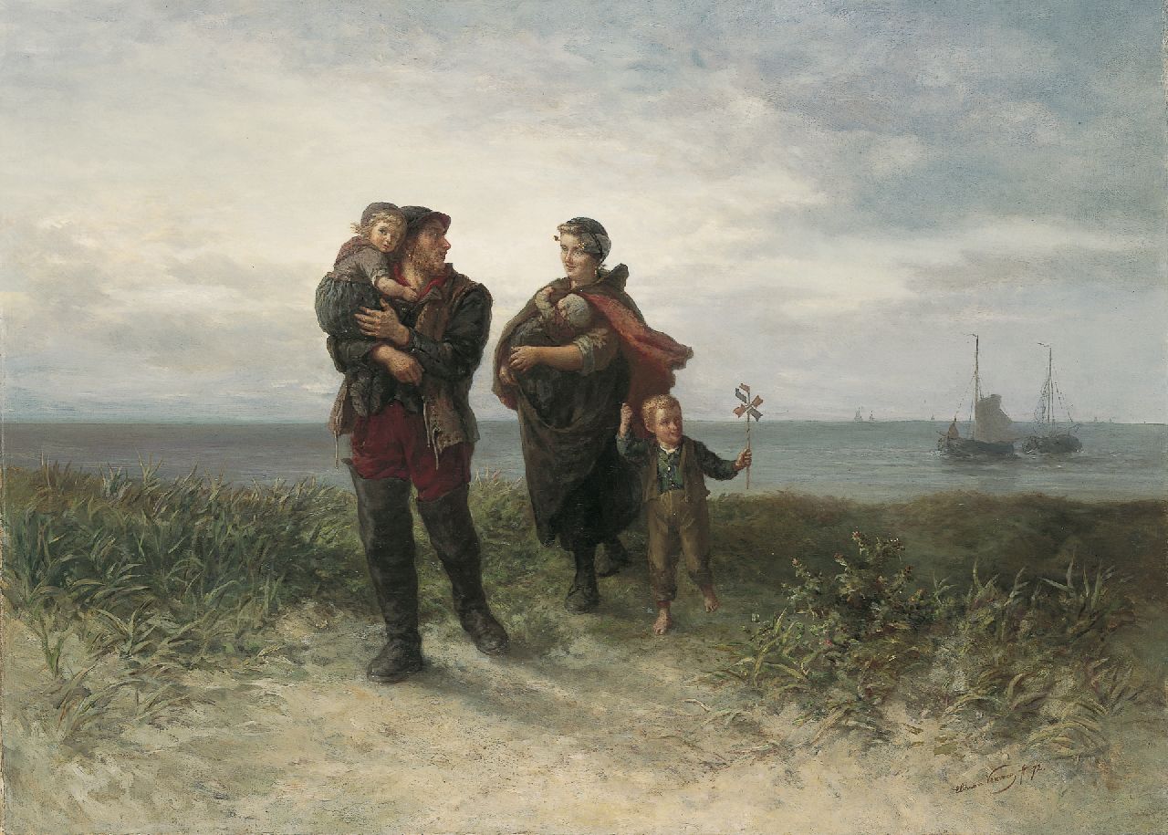 Verveer E.L.  | 'Elchanon' Leonardus Verveer, Homeward bound, oil on canvas 90.9 x 126.4 cm, signed l.r. and dated '72