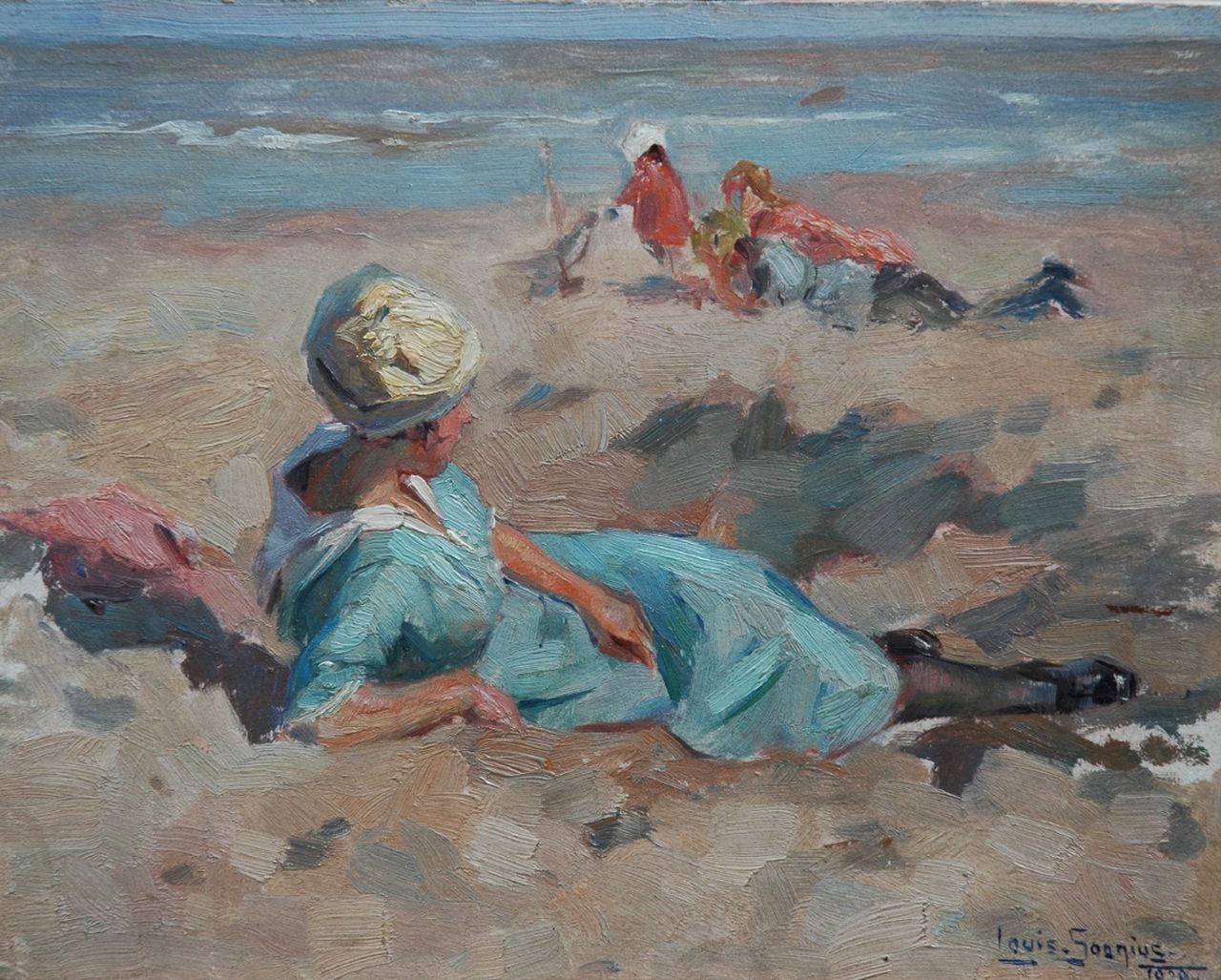 Soonius L.  | Lodewijk 'Louis' Soonius, A sunny day at the beach, oil on board 26.4 x 33.5 cm, signed l.r. and dated 1920