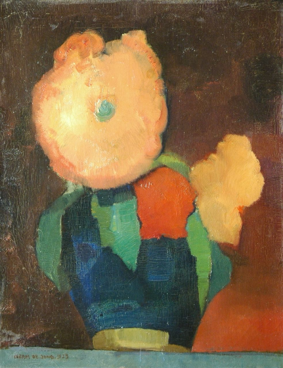 Jong G. de | Gerben 'Germ' de Jong, Flowers in a ginger jar, oil on canvas 45.2 x 35.3 cm, signed l.l. and dated 1929