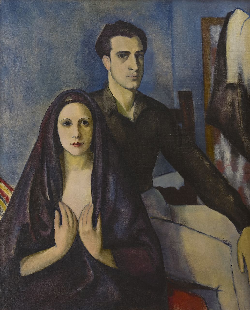 Basch E.  | Edith Basch, A young couple, oil on canvas 112.2 x 95.5 cm