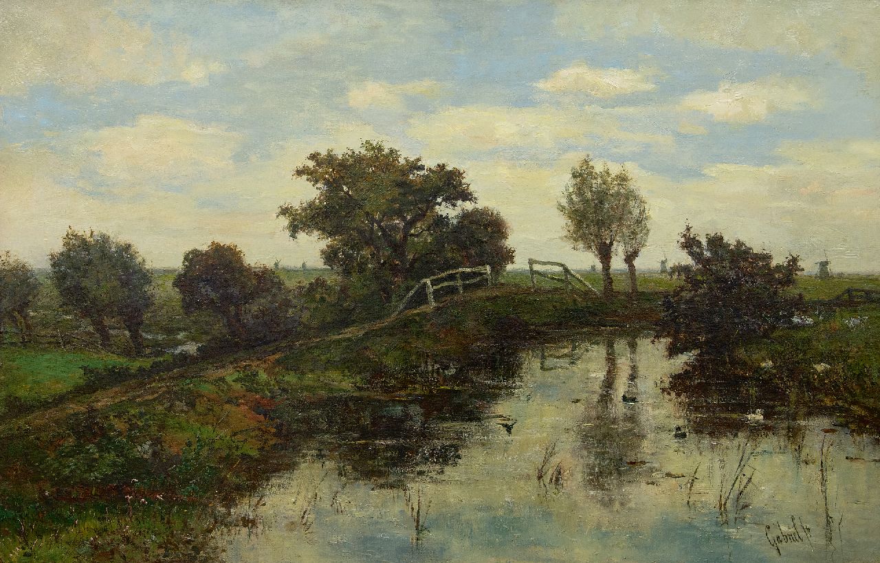 Gabriel P.J.C.  | Paul Joseph Constantin 'Constan(t)' Gabriel | Paintings offered for sale | Dutch polder landscape, oil on canvas 63.6 x 97.7 cm, signed l.r.