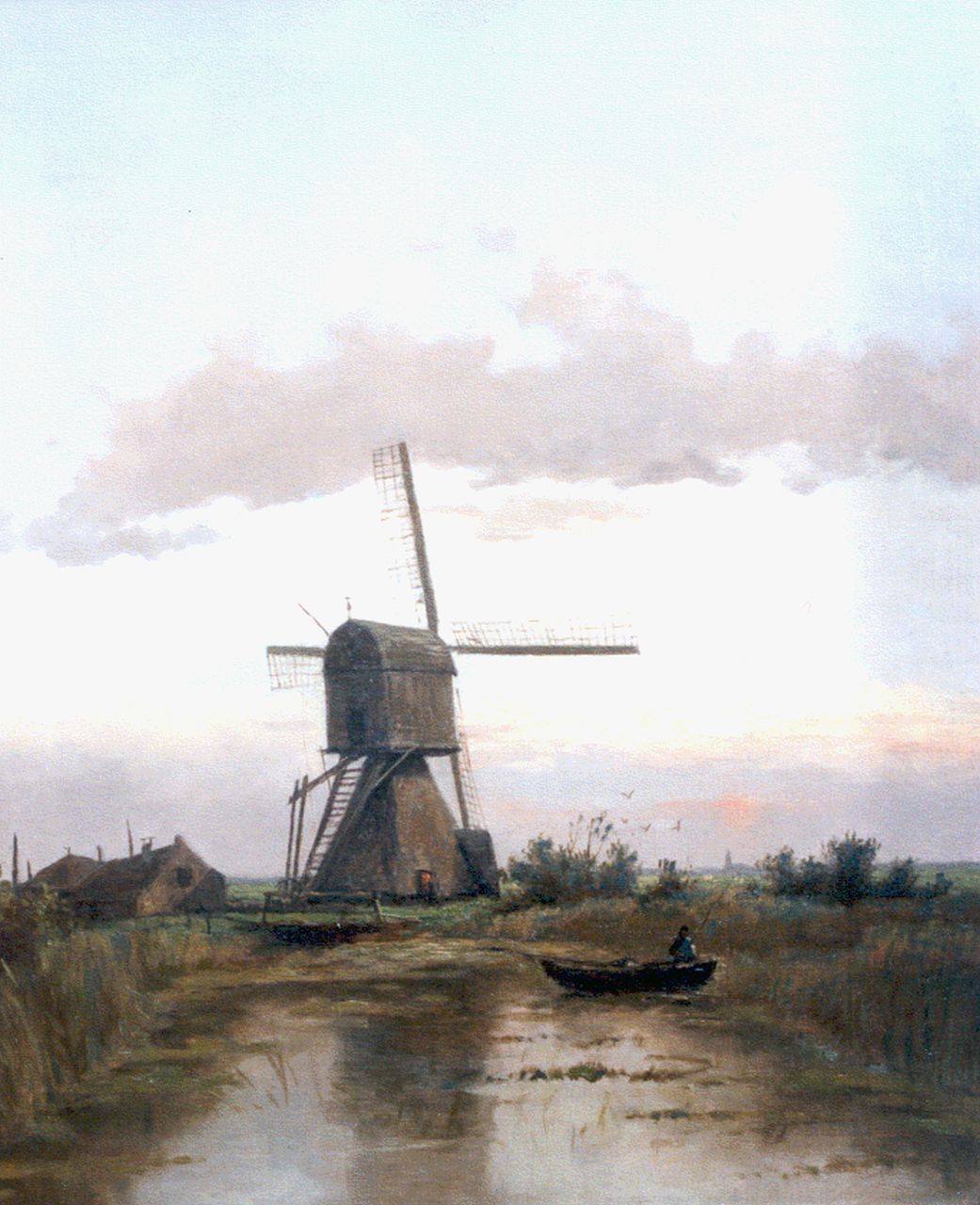 Koekkoek G.J.  | Gerardus Johannes 'Gerard' Koekkoek, Evening twilight in the polder, oil on canvas 61.6 x 50.5 cm, signed l.l. and dated 1895