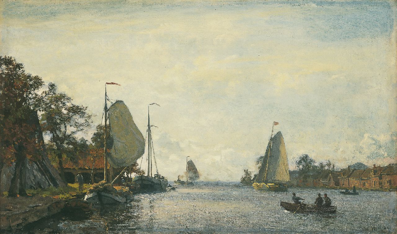 Tholen W.B.  | Willem Bastiaan Tholen, A summer landscape with sailing vessels, oil on canvas 35.4 x 59.0 cm, signed l.r. and painted '04