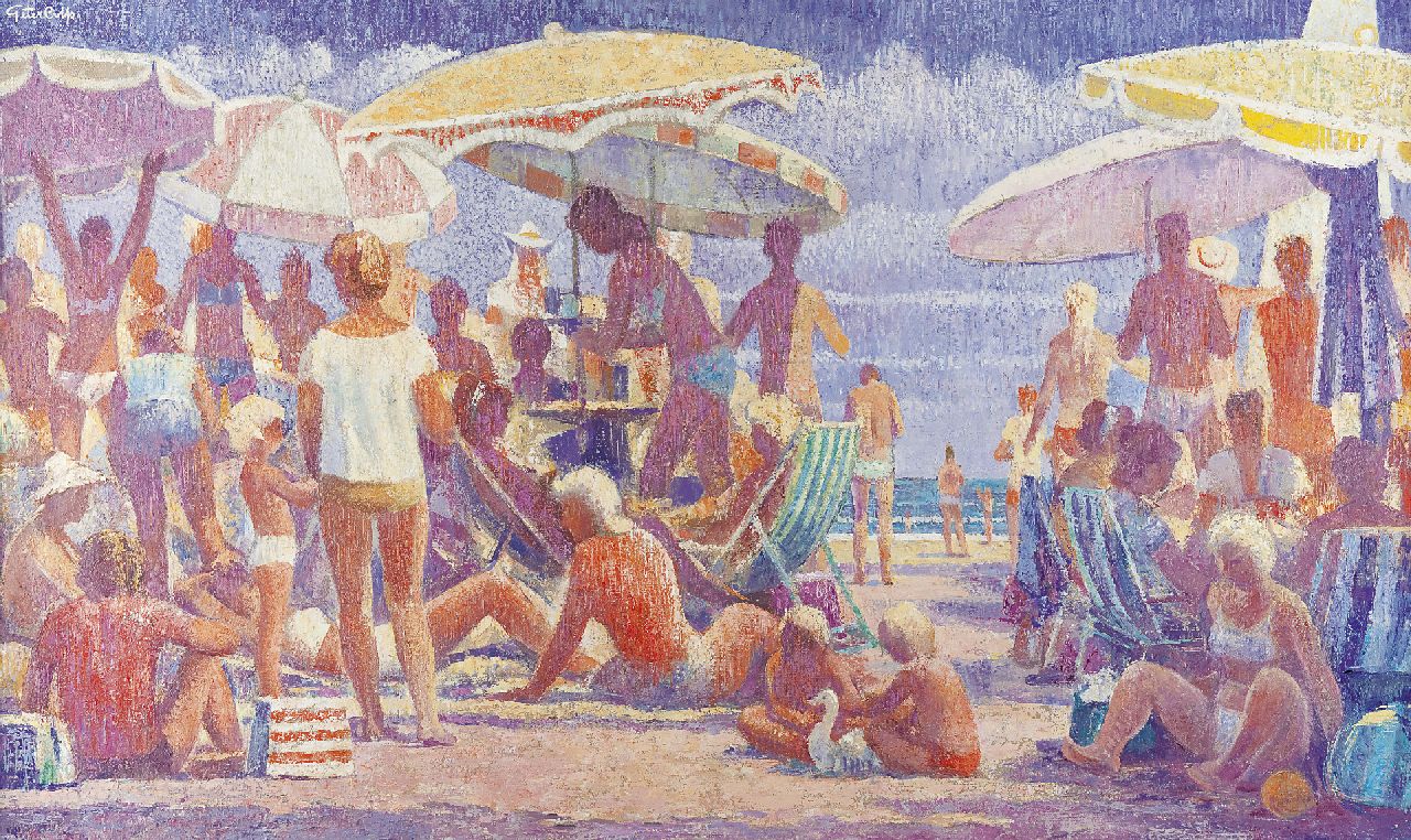 Colfs P.  | Peter Colfs, At the beach, oil on canvas 67.2 x 110.0 cm, signed u.l.
