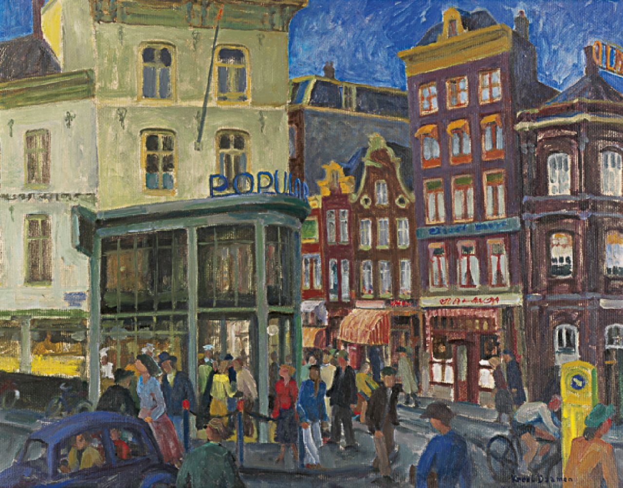 Kreel Daamen | Rembrandtplein, Amsterdam, oil on board, 46.9 x 59.8 cm, signed l.r.