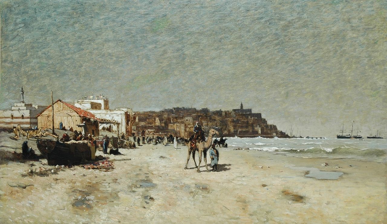Veder H.  | Hendrik Veder, The beach near Jaffa, oil on canvas 90.2 x 152.0 cm, signed l.r. traces of signature