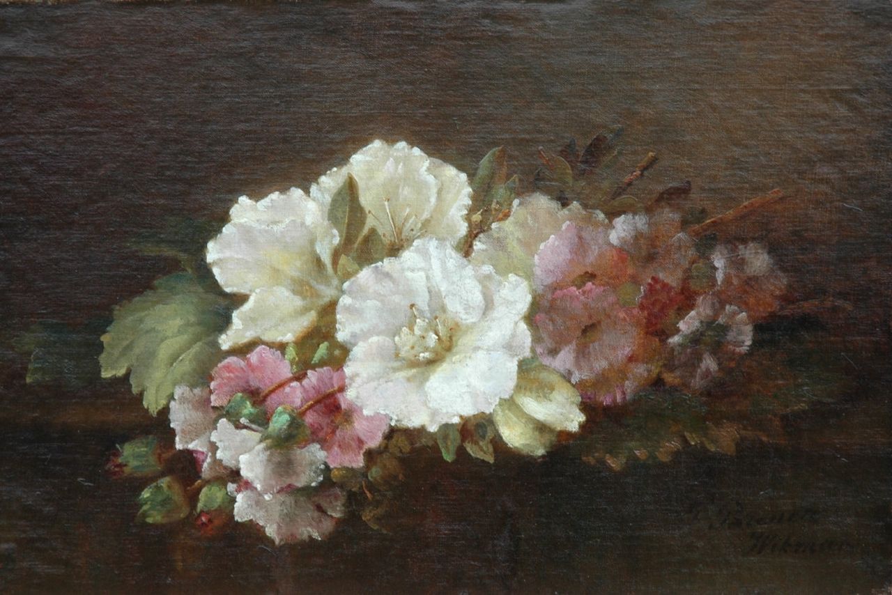 Breuer-Wikman F.  | Frederika Breuer-Wikman, Flowering branches of azalea, oil on canvas 30.4 x 45.1 cm, signed l.r.