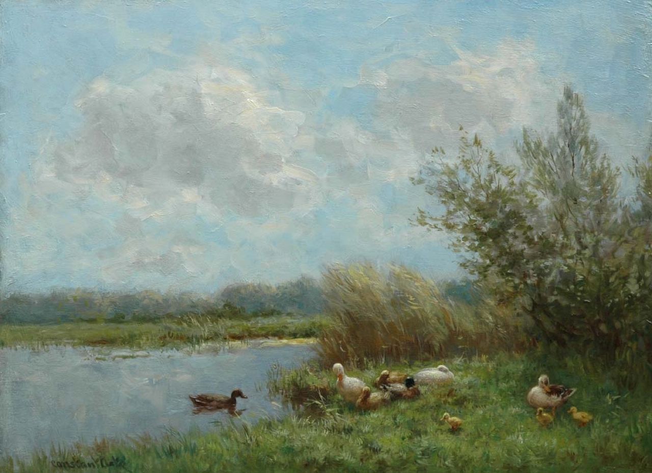 Artz C.D.L.  | 'Constant' David Ludovic Artz, Ducks in a summer landscape, oil on panel 30.0 x 40.0 cm, signed l.l.