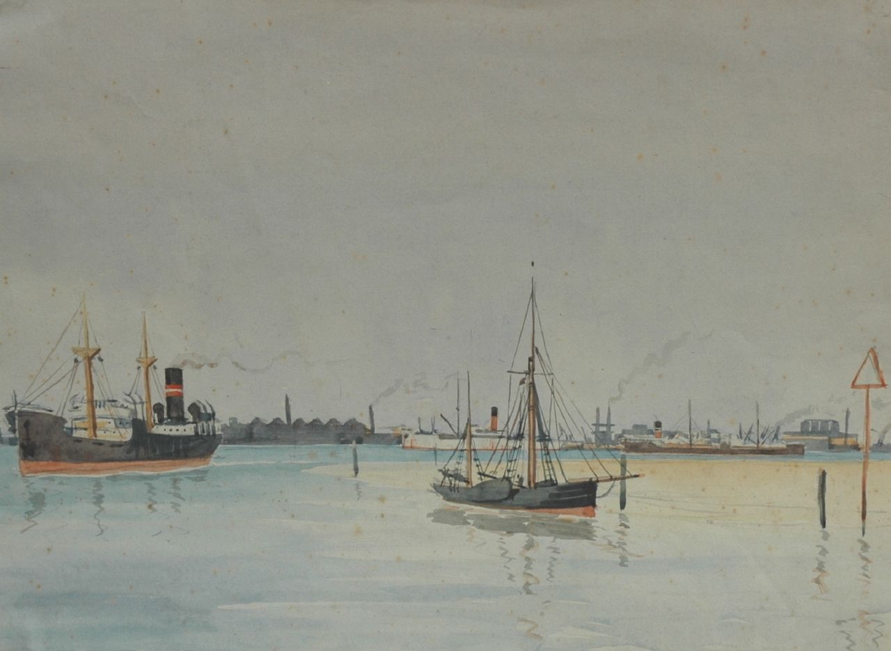 Back R.T.  | Robert Trenaman Back, Ships in a harbour, watercolour on paper 27.5 x 36.5 cm