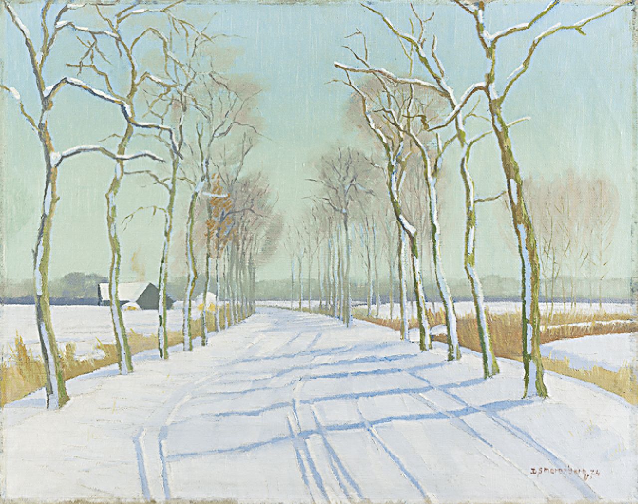 Smorenberg D.  | Dirk Smorenberg, The Oude Wierdenseweg, Almelo, oil on canvas 31.2 x 39.4 cm, signed l.r. and dated '24