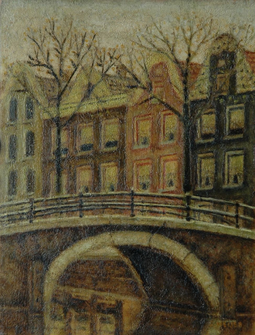 Meijer S.  | Salomon 'Sal' Meijer, A view of a canal, Amsterdam, oil on panel 20.6 x 15.7 cm, signed l.r.