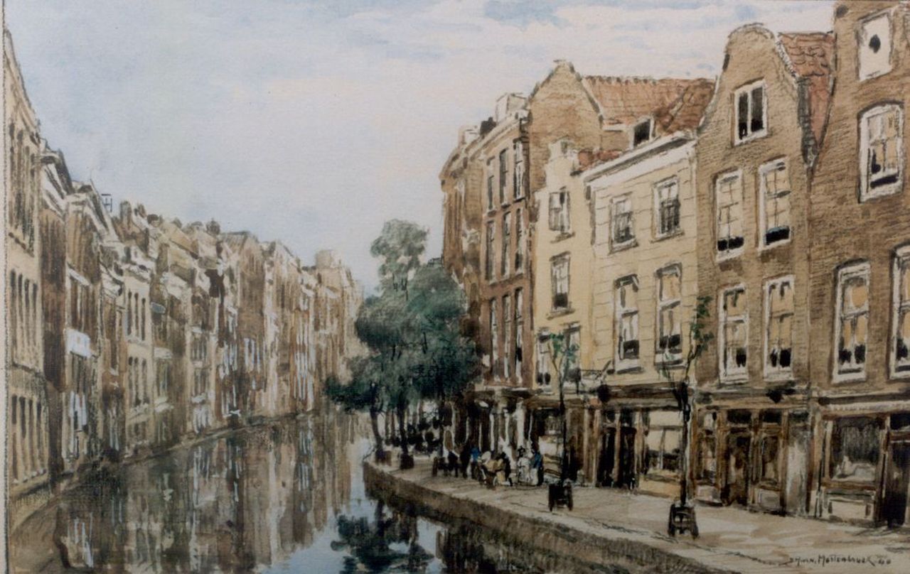 Mastenbroek J.H. van | Johan Hendrik van Mastenbroek, A view of the Delftse vaart, watercolour on paper 18.5 x 29.0 cm, signed l.l. and dated '40