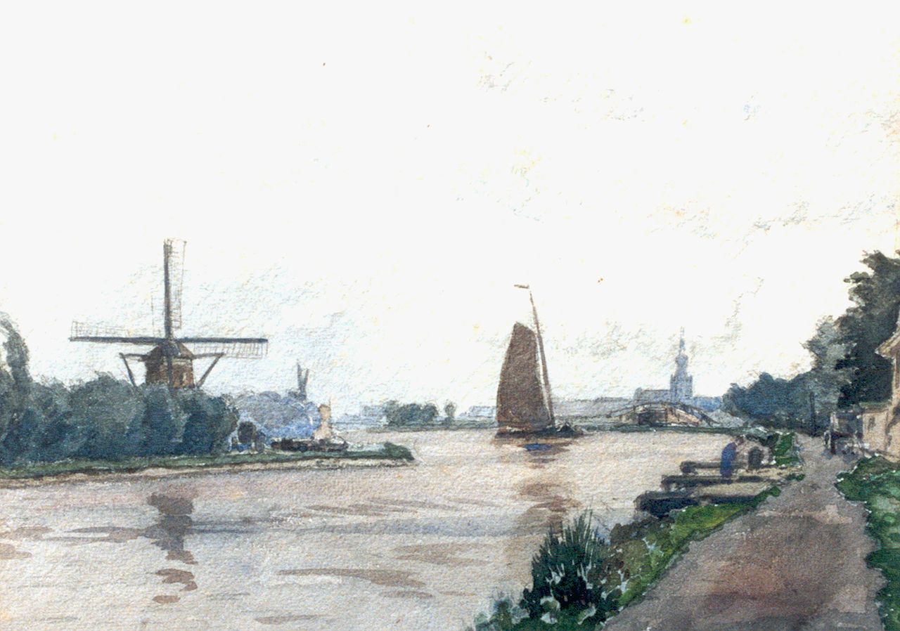 Koekkoek G.J.  | Gerardus Johannes 'Gerard' Koekkoek, View of Overschie, watercolour on paper 23.0 x 21.0 cm, signed l.l.