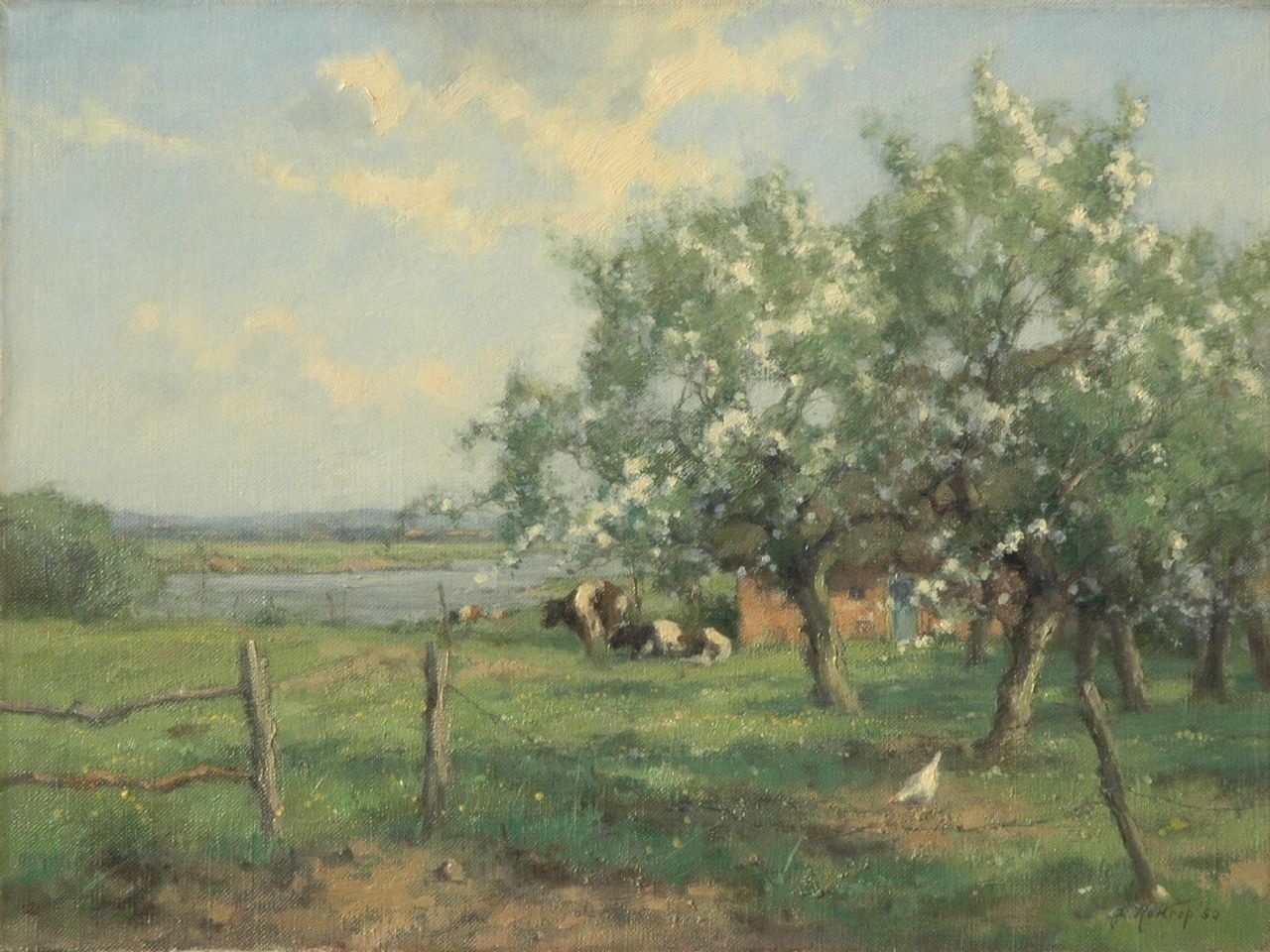 Holtrup J.  | Jan Holtrup, Spring, oil on canvas 30.3 x 40.3 cm, signed l.r. and dated '50