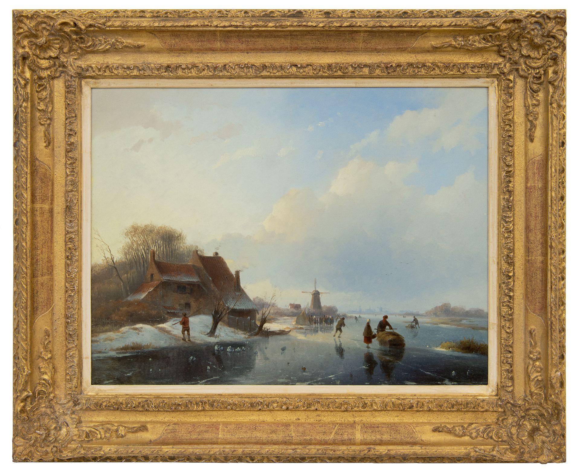 Willem Vester | Paintings prev. for Sale | Clear winter's day on the ice