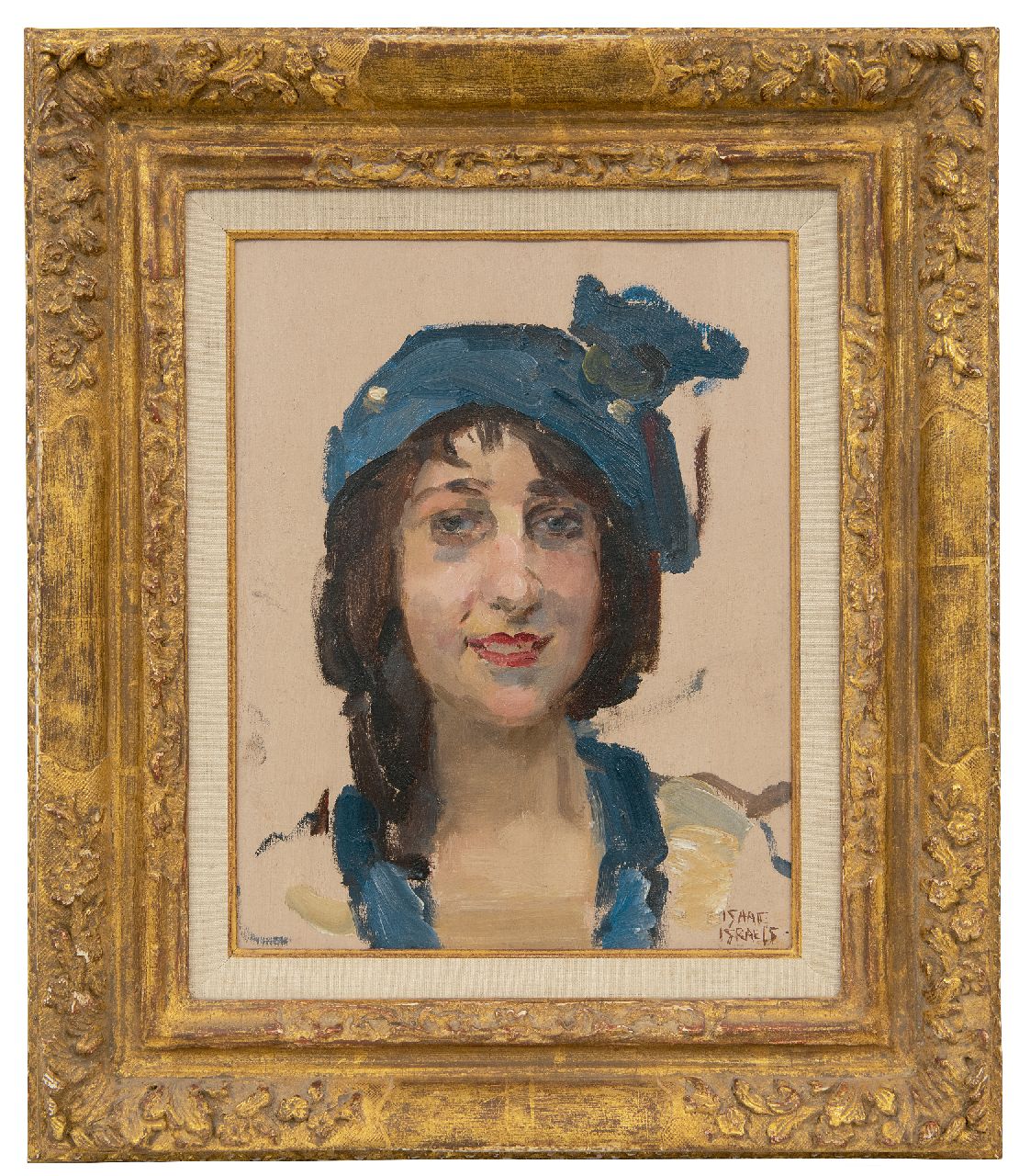 Israels I.L.  | 'Isaac' Lazarus Israels, Smiling young woman, oil on panel 27.0 x 21.3 cm, signed l.r.