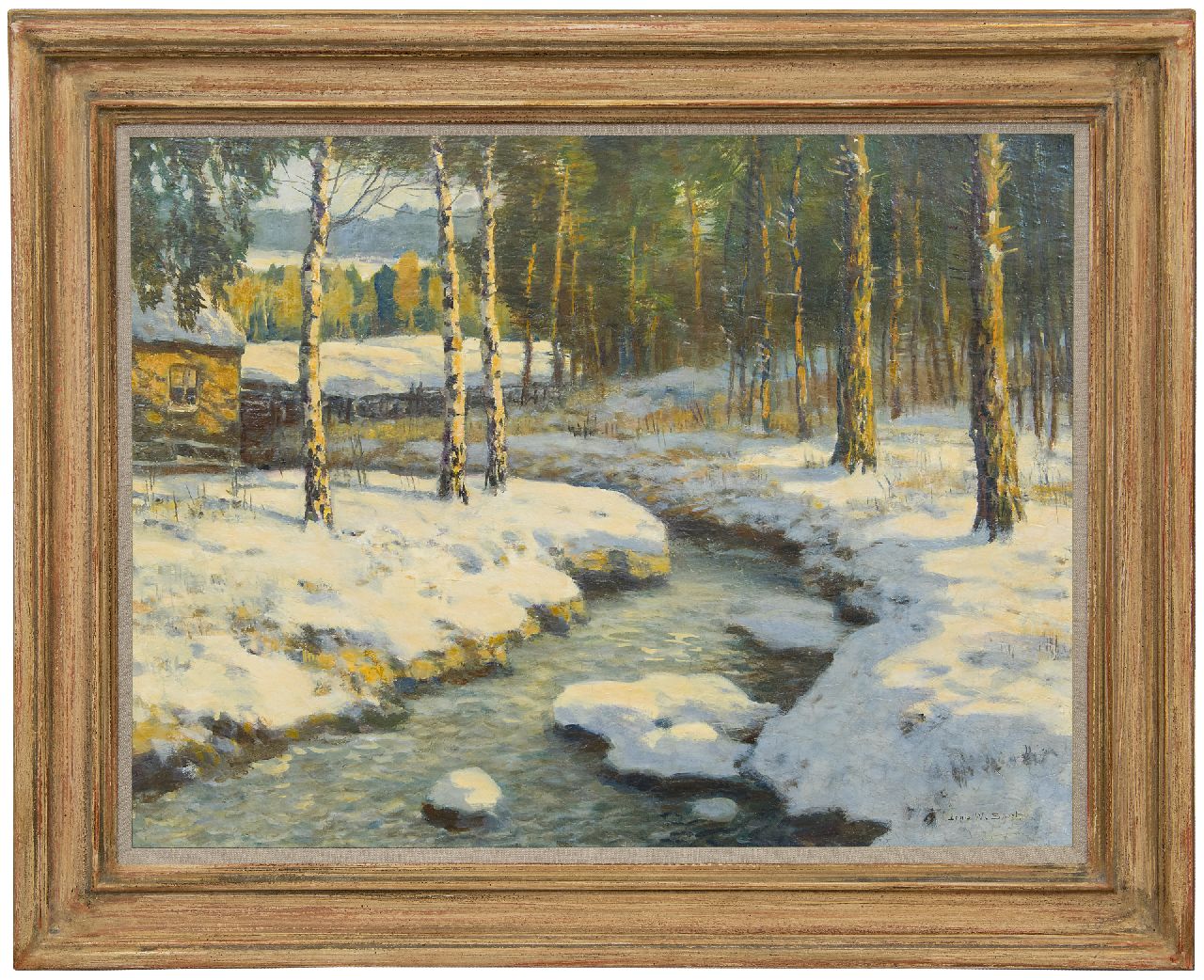 Soest L.W. van | 'Louis' Willem van Soest | Paintings offered for sale | Early morning on a winter day, oil on canvas 60.3 x 80.4 cm, signed l.r. and without frame