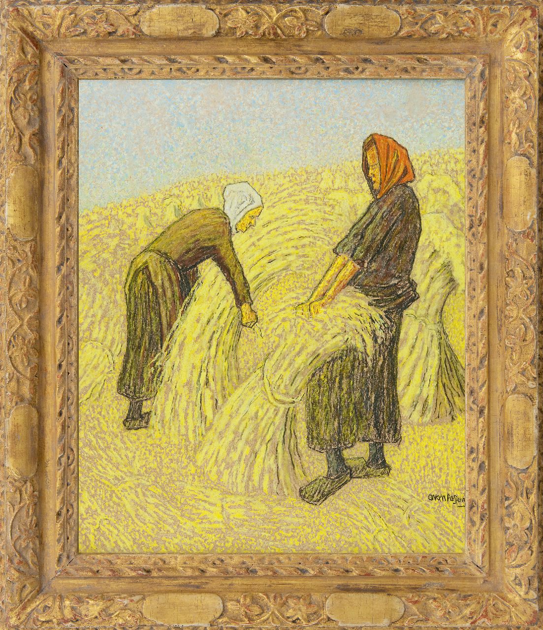 Assendelft C.A. van | Cornelis Albert van Assendelft, Harvest time, pastel on paper 70.5 x 56.0 cm, signed l.r.
