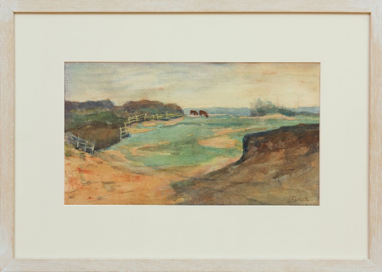 Fritzlin M.C.L.  | Maria Charlotta 'Louise' Fritzlin | Watercolours and drawings offered for sale | The Meent near Bussum, watercolour on paper 21.8 x 38.3 cm, signed l.r. and painted ca.1907