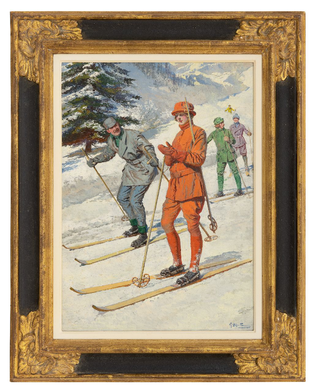 Matania F.  | Fortunino Matania | Paintings offered for sale | Ready for the ski tour, oil on canvas laid down on board 40.4 x 29.5 cm, signed l.r.