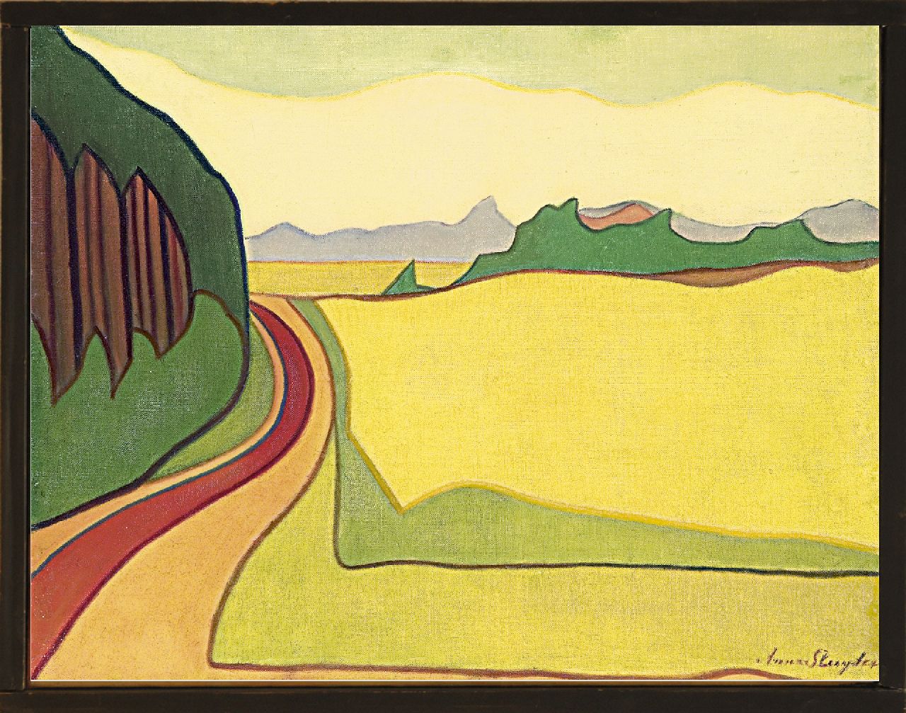 Sluijter J.J.H.  | Johanna Jozina Helena 'Anna' Sluijter, Landscape, Blaricum, oil on canvas 55.3 x 71.3 cm, signed l.r. and dated ca. 1914