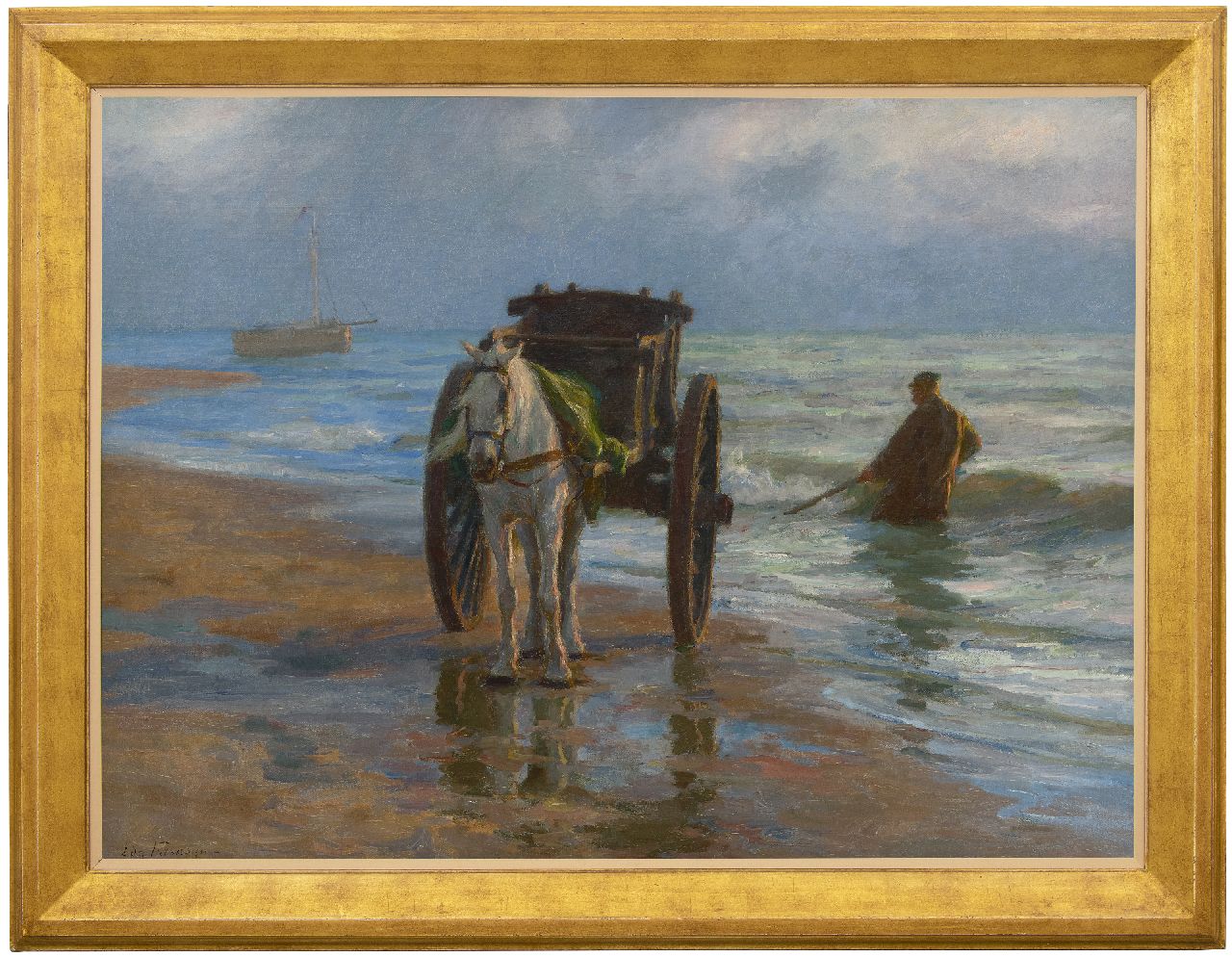 Farasijn E.  | Edgard Farasijn | Paintings offered for sale | Shellfishing along the North Sea coast, oil on canvas 88.2 x 120.7 cm, signed l.l.