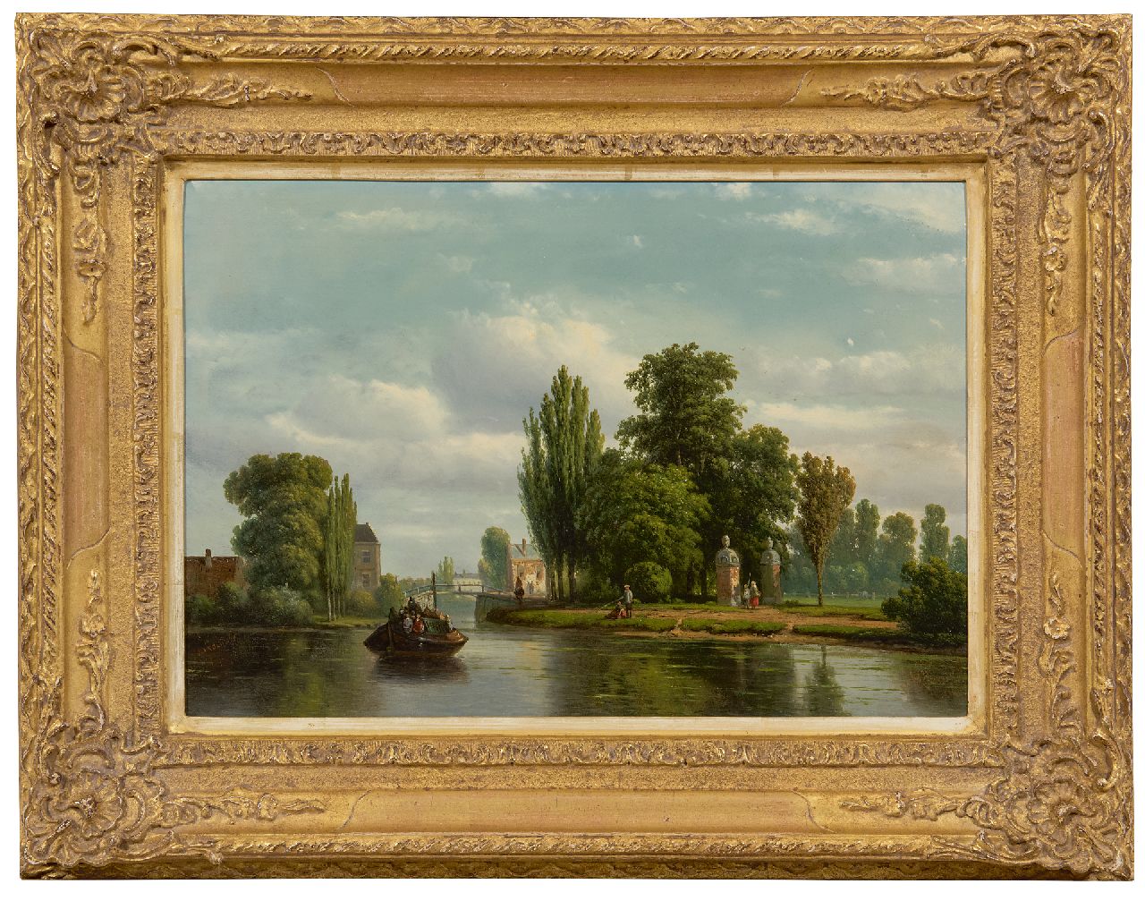 Vrolijk J.A.  | Jacobus 'Adriaan' Vrolijk | Paintings offered for sale | A summer view of the Vecht river, oil on panel 28.5 x 41.0 cm, signed l.l. and dated '58