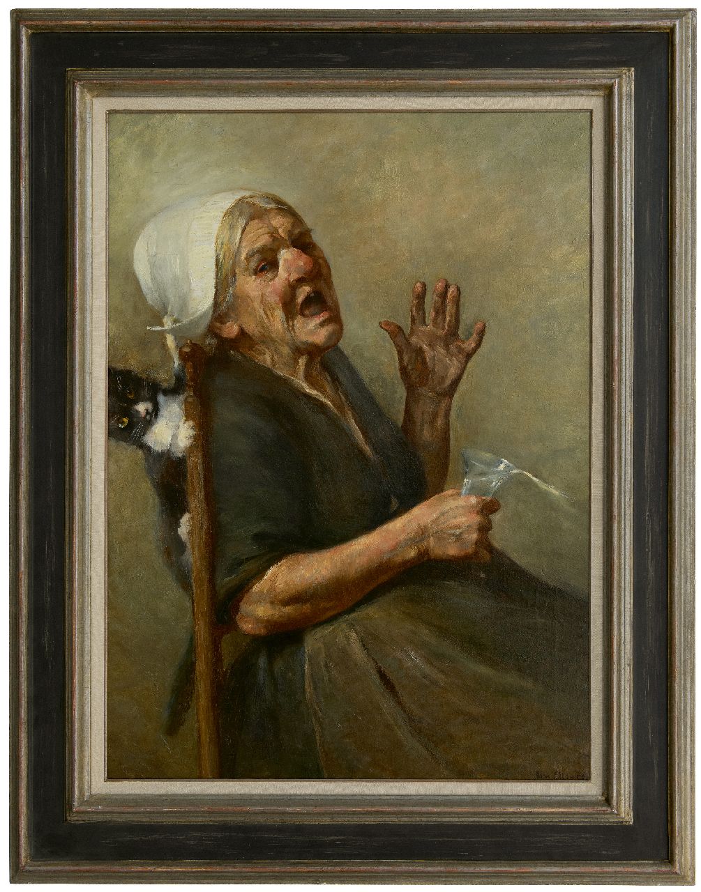 Alandt M.A.  | Max Alexander Alandt | Paintings offered for sale | Ouch! Suprised by the cat, oil on canvas 81.5 x 62.5 cm, signed l.r.
