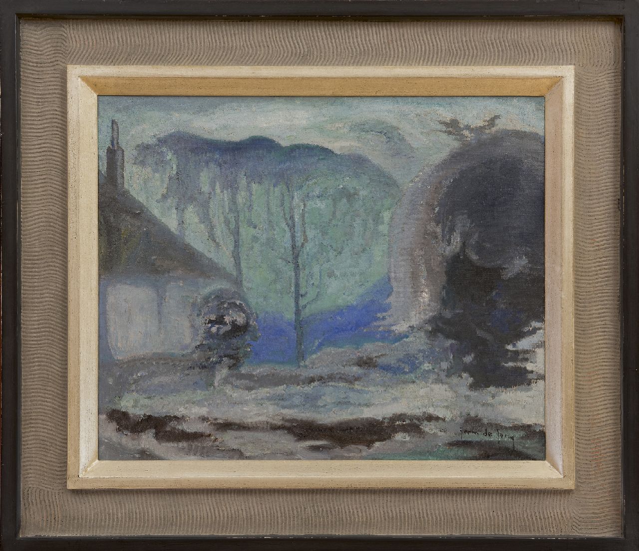 Jong G. de | Gerben 'Germ' de Jong | Paintings offered for sale | A winter landscape, oil on canvas 41.2 x 50.0 cm, signed l.r. and painted circa 1918