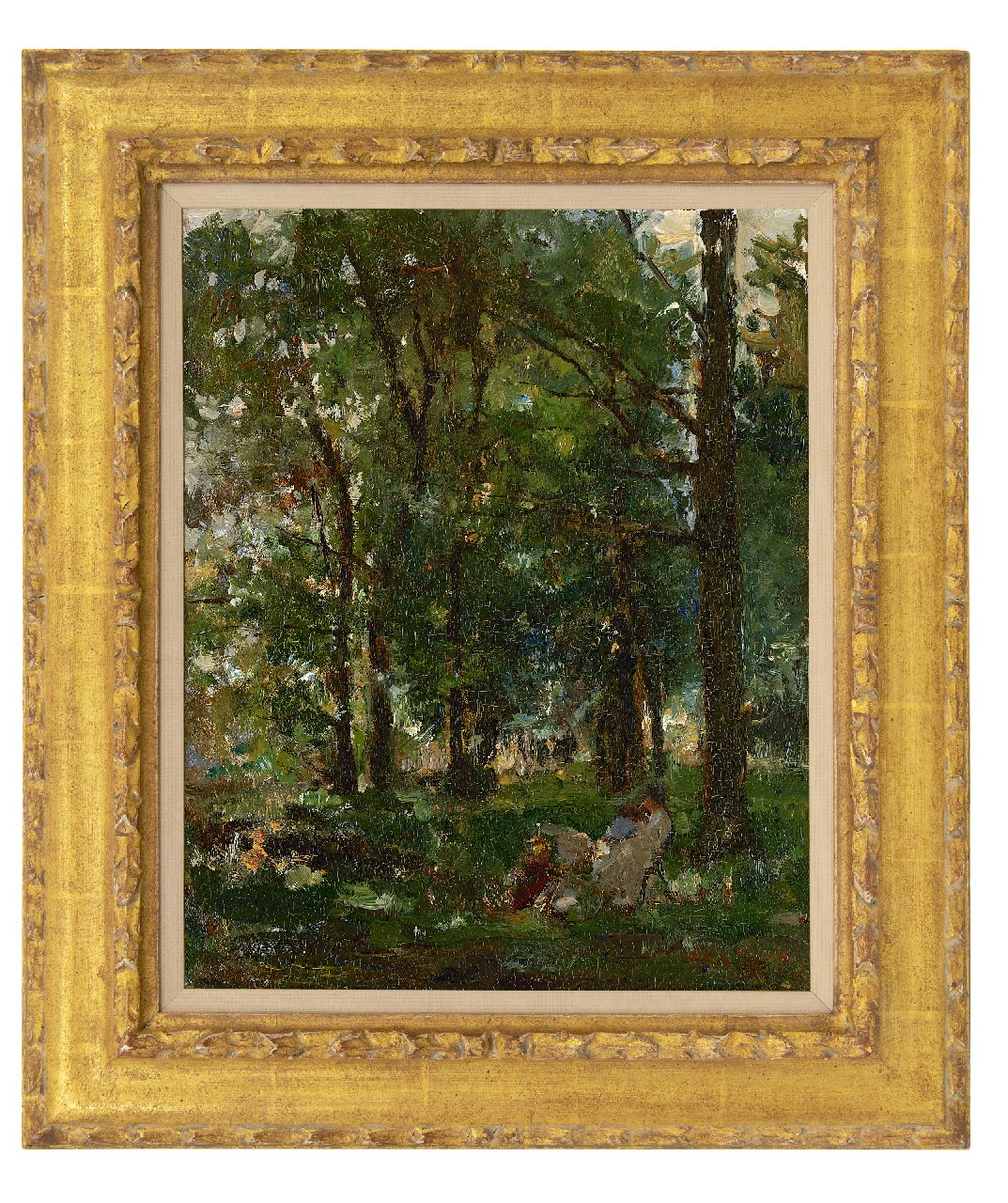 Roelofs O.W.A.  | Otto Willem Albertus 'Albert' Roelofs | Paintings offered for sale | In the park, oil on panel 39.5 x 31.8 cm, signed l.r.