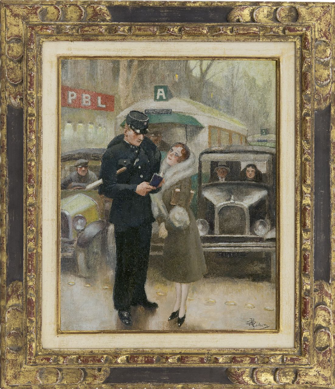Guillaume A.  | Albert Guillaume, Seduction manoeuvre?, oil on panel 41.0 x 32.5 cm, signed l.r.