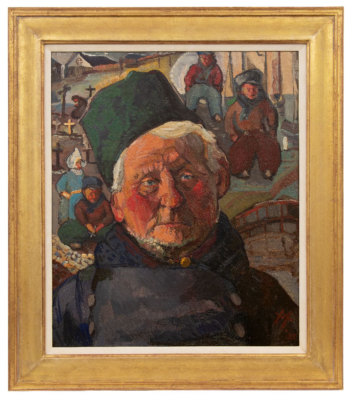 Kruysen J.  | Johannes 'Jan' Kruysen | Paintings offered for sale | Portrait of a fisherman, oil on board 59.7 x 50.3 cm, signed l.r. and dated '35