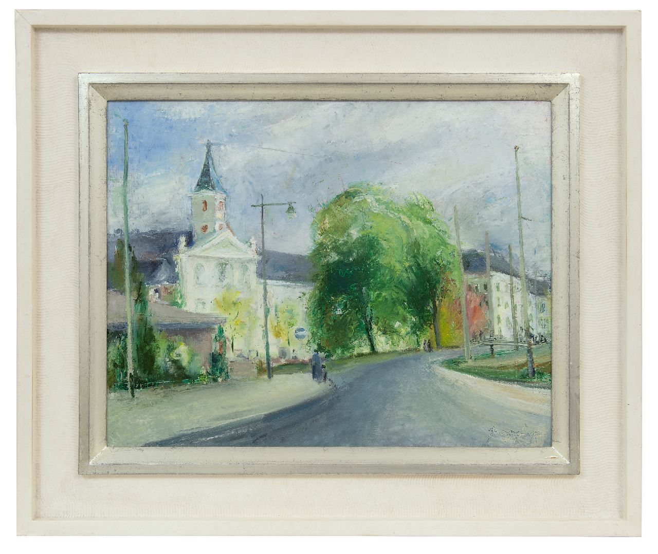 Nanninga J.  | Jacob 'Jaap' Nanninga | Paintings offered for sale | The Boskant church, The Hague, oil on canvas 42.3 x 54.6 cm, signed l.r. and dated '44