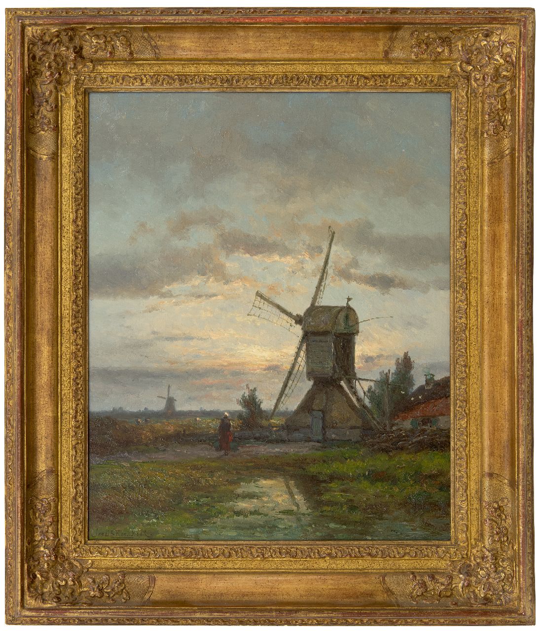 Koekkoek J.H.B.  | Johannes Hermanus Barend 'Jan H.B.' Koekkoek, Flour mill De Lelie near Kortenhoef, oil on panel 56.0 x 45.5 cm, signed l.l.