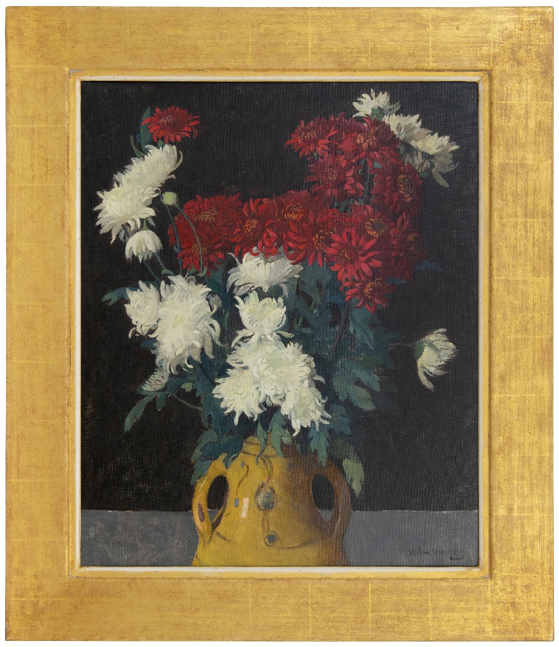 Wouters W.H.M.  | Wilhelmus Hendrikus Marie 'Wilm' Wouters | Paintings offered for sale | Still life with chrysanthemum, oil on canvas 65.1 x 53.0 cm, signed l.r.